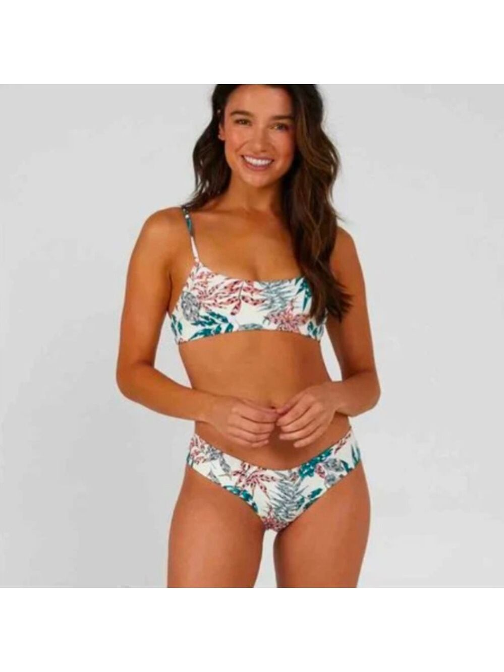 Salty Crew Sessions White Tropic Bikini Top In Size XS